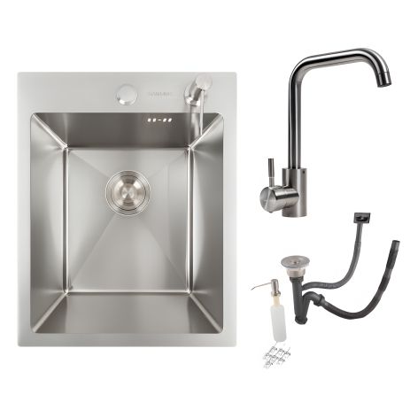 Кухонний комплект: мийка Valeso Handmade (40x50 см) і змішувач Valeso NS02A