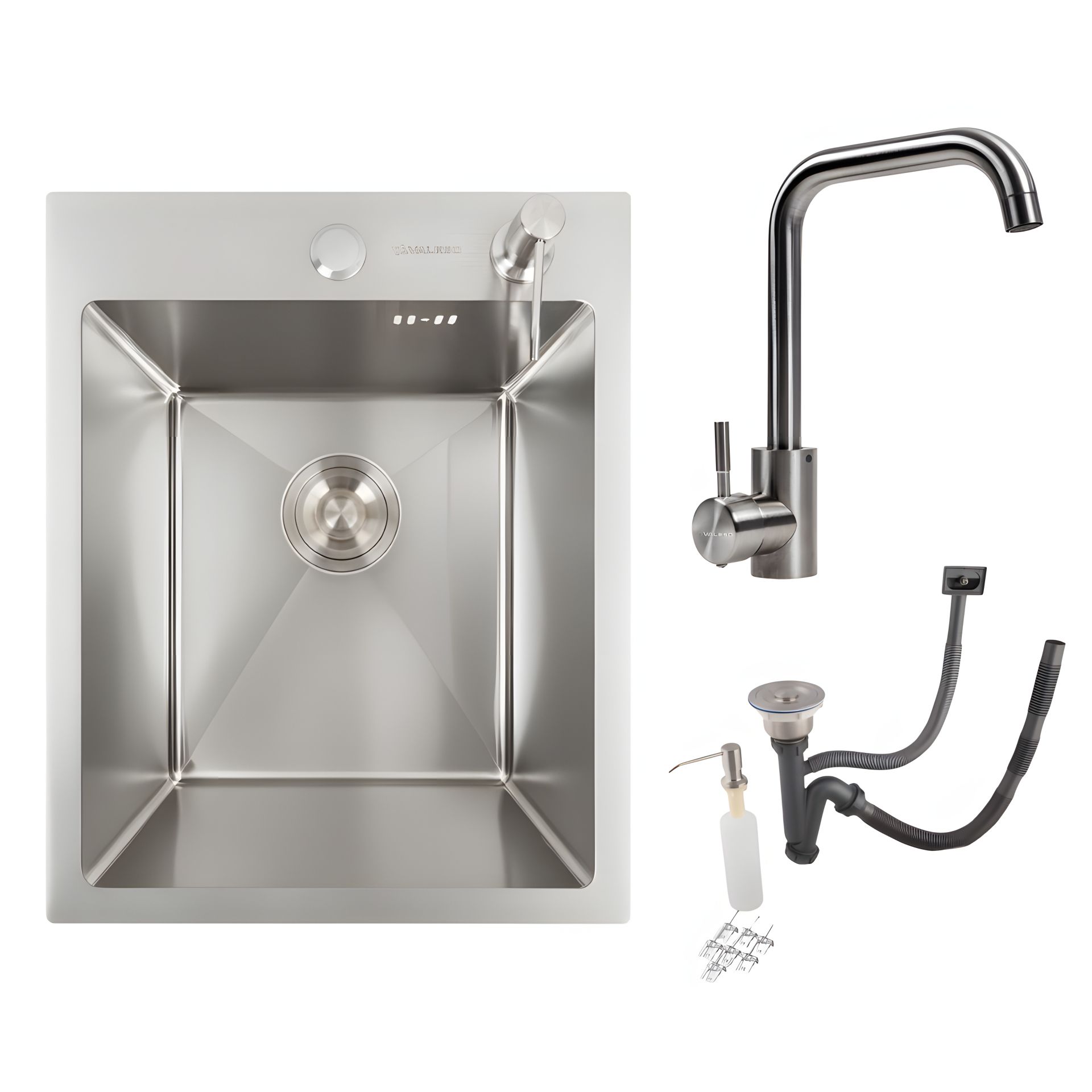 Кухонний комплект: мийка Valeso Handmade (40x50 см) і змішувач Valeso NS02A Кухонний комплект: мийка Valeso Handmade (40x50 см) і змішувач Valeso NS02A