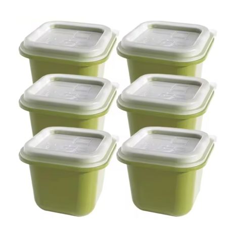 Формы для льда - отдельные кубики 46x54mm - комлпект 6шт с крышкой - green