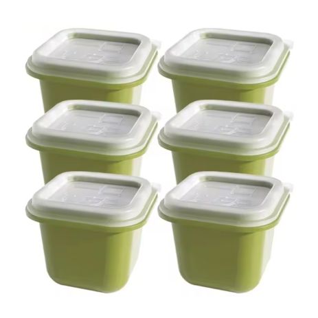 Форми для льоду, окремі кубики 46x54mm, комплект 6шт з кришкою, green