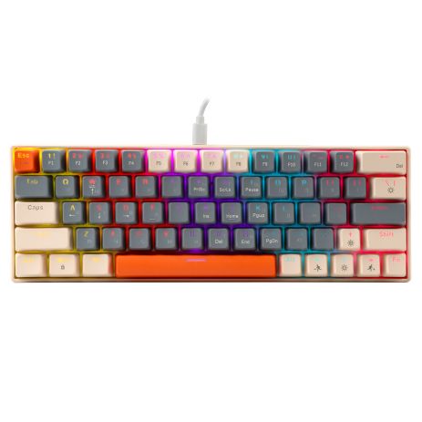 Клавіатура TWolf T60 ігрова, механічна, Blue Switch, Type-C, Синій, Білий