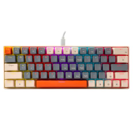 Игровая клавиатура T-Wolf T60 Синие переключатели Бело-синяя