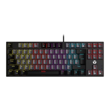 Клавіатура Fantech ATOM MK876V2, ігрова, Blue Switch, USB, RGB, Сірий, Чорний