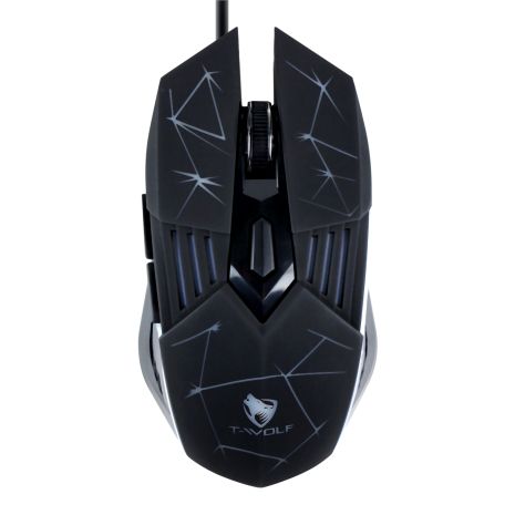 Миша TWolf G560, ігрова, дротова, USB, 1200-3600DPI, 1.35m, Чорний