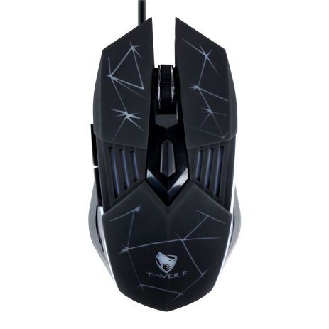 Миша TWolf G560, ігрова, дротова, USB, 1200-3600DPI, 1.35m, Чорний