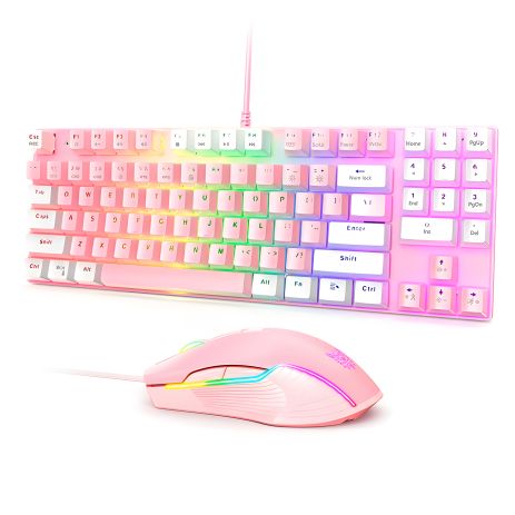Гральний набір Gaming Combo 2-in1 ONIKUMA G26 +CW916 (Keyboard ENG розкладка/Mouse) white-pink