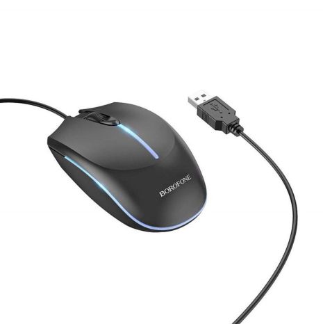 Мышь BOROFONE BG10 Soaring game luminous wired mouse Black