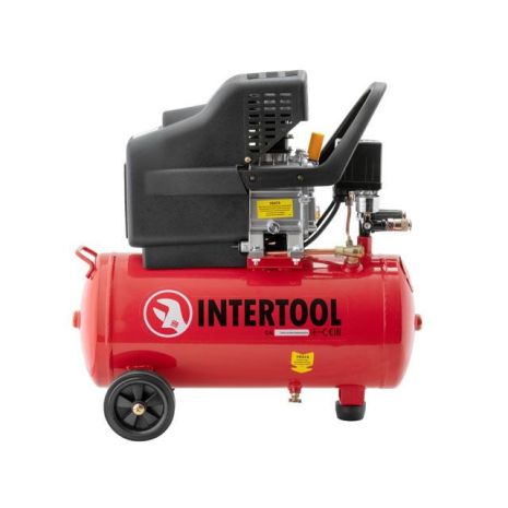 Компресор 24 л, 1.2 кВт, 220 В, 8 атм, 205 л/хв INTERTOOL PT-0020