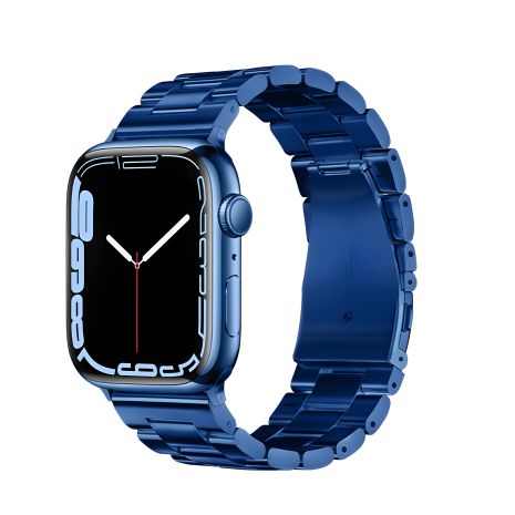 Ремінець Hoco iWatch WA10 металевий, three-bead blue 42, 44, 45, 49mm