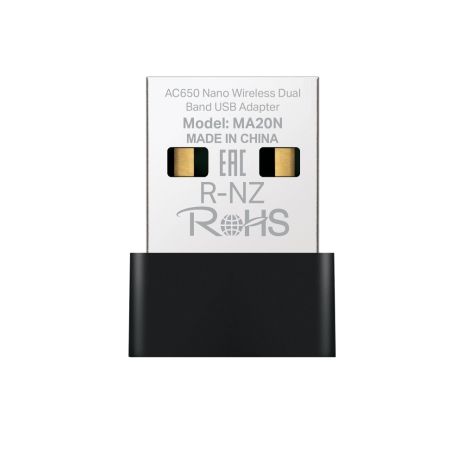 Адаптер USB WiFi Mercusys MA20N, AC650, 2.4GHz, 5GHz, 200mbps, 433mbps, WPA3, UA UCRF Адаптер USB WiFi Mercusys MA20N, AC650, 2.4GHz, 5GHz, 200mbps, 433mbps, WPA3, UA UCRF