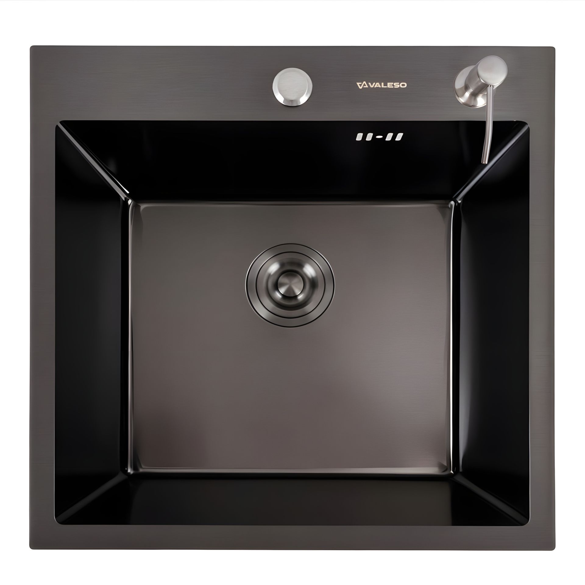 Черная PVD кухонная мойка 50*50 Valeso Handmade (толщина 3,0/1.5) Черная PVD кухонная мойка 50*50 Valeso Handmade (толщина 3,0/1.5)
