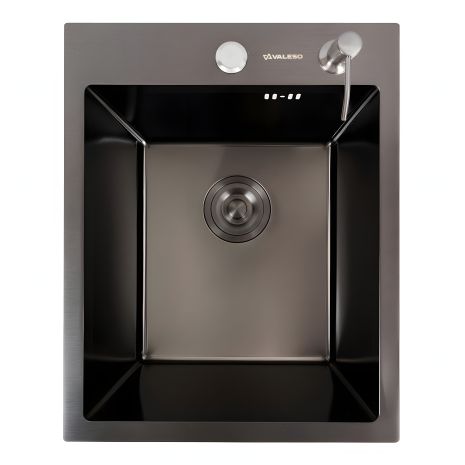 Мийка кухонна PVD чорна 40*50 VALESO Handmade (товщина 3,0/1,5)