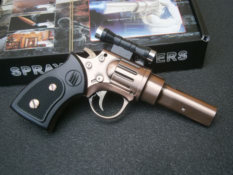 Turbo светлый газовый металлический сувенир Revolver Gold с лазером