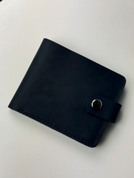 Чоловічий гаманець із натуральної шкіри синій
