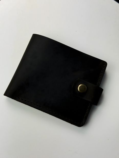 Гаманець чоловічий із натуральної шкіри темно коричневий