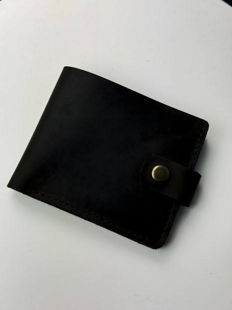 Чоловічий гаманець із натуральної шкіри, темно коричневий