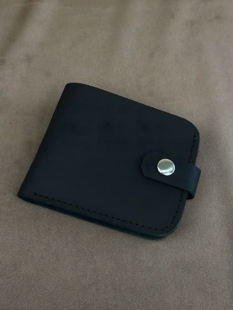 Чорний чоловічий гаманець із натуральної шкіри Чорний чоловічий гаманець із натуральної шкіри