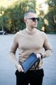 Шкіряний клатч із натуральної зернистої шкіри SKILL чорний