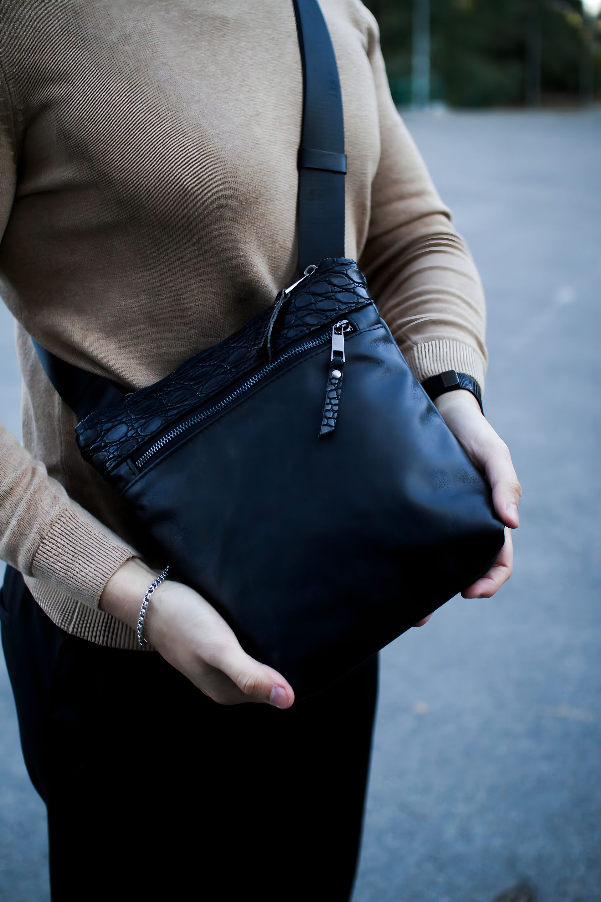 Шкіряна сумка-мессенджер, чоловіча сумка через плече Шкіряна сумка-мессенджер, чоловіча сумка через плече