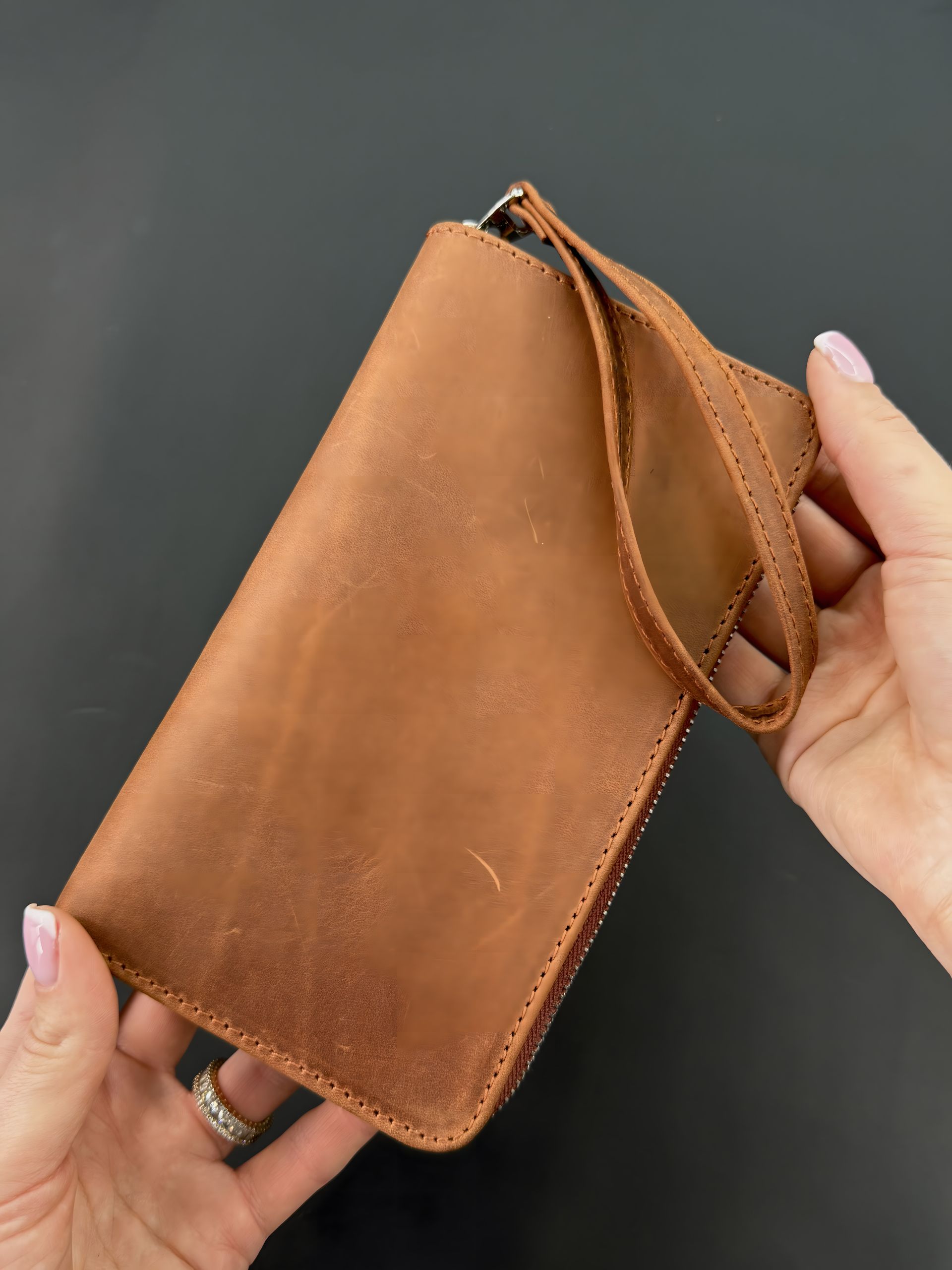 Шкіряний клатч-гаманець із натуральної шкіри Crazy Horse світло коричневий Шкіряний клатч-гаманець із натуральної шкіри Crazy Horse світло коричневий