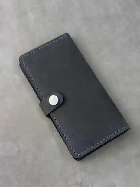 Ручної роботи чоловіче портмоне з натуральної шкіри Crazy Horse сірий Ручної роботи чоловіче портмоне з натуральної шкіри Crazy Horse сірий