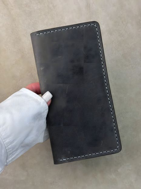 Ручної роботи чоловіче портмоне з натуральної шкіри Crazy Horse сірий