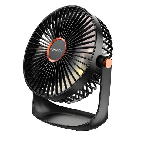 Вентилятор настільний BOROFONE DBF02, Cool Desktop Fan with Light, 5 speed, Abbient Light, 2400mAh, 10h, black