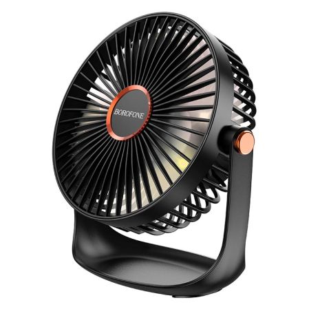 Вентилятор HOCO Cool desktop fan with light DF12 |5 speed, Abbient Light, 10h| black