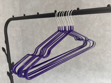 Набор металлических плечик для одежды 10 шт прорезиненных 3748violet Набор металлических плечик для одежды 10 шт прорезиненных 3748violet