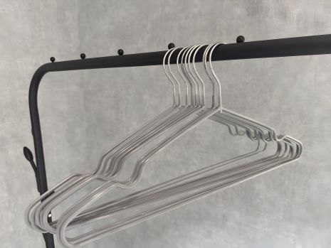 Комплект металевих вішалок для одягу 10 шт прогумованих 3748silver