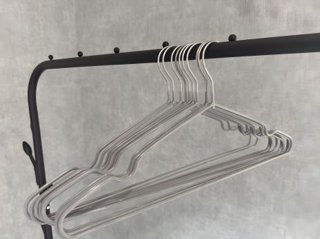 Набір металевих плічок прогумованих для одягу 10 шт 3748silver