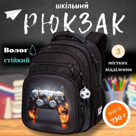 Школьный рюкзак с ярким цветным принтом