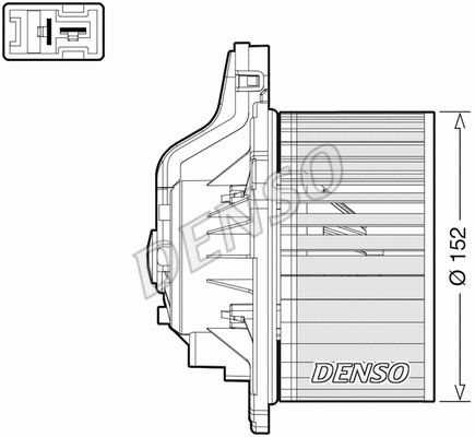 Вентилятор салона KIA CARENS, HYUNDAI SANTA, HYUNDAI i30, DENSO (DEA41015)