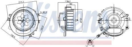 Вентилятор салону SEAT LEON, AUDI Q3, SKODA OCTAVIA A/C, NISSENS (87525)