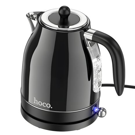 Електрочайник HOCO HE10, retro electric kettle, 1.7L, 1850-2200W, black Електрочайник HOCO HE10, retro electric kettle, 1.7L, 1850-2200W, black