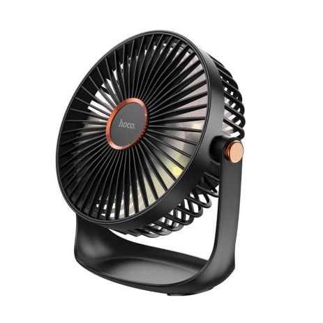 Вентилятор HOCO Cool desktop fan with light DF12 |5 speed, Abbient Light, 10h| black