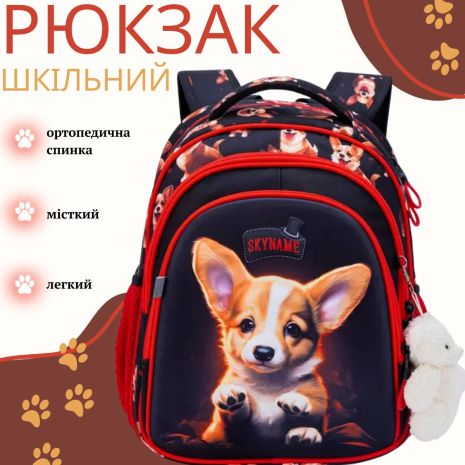 Школьный рюкзак Sky Name (Winner) для девочки 1-4 класс, водоотталкивающая ткань, принт Щенок Школьный рюкзак Sky Name (Winner) для девочки 1-4 класс, водоотталкивающая ткань, принт Щенок