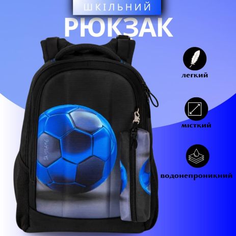 Школьный рюкзак Winner /SkyName для подростков, пенал в комплекте, принт Мяч Школьный рюкзак Winner /SkyName для подростков, пенал в комплекте, принт Мяч