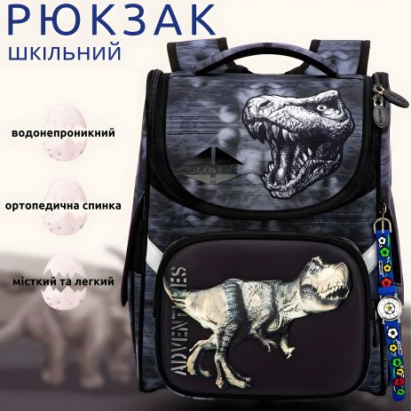 Школьный рюкзак Sky Name (Winner) с водоотталкивающей тканью, 14 л, принт динозавр, для мальчиков 1-4 класс Школьный рюкзак Sky Name (Winner) с водоотталкивающей тканью, 14 л, принт динозавр, для мальчиков 1-4 класс