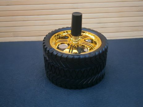 Бездымная металлическая пепельница в виде колеса, золото Бездымная металлическая пепельница в виде колеса, золото