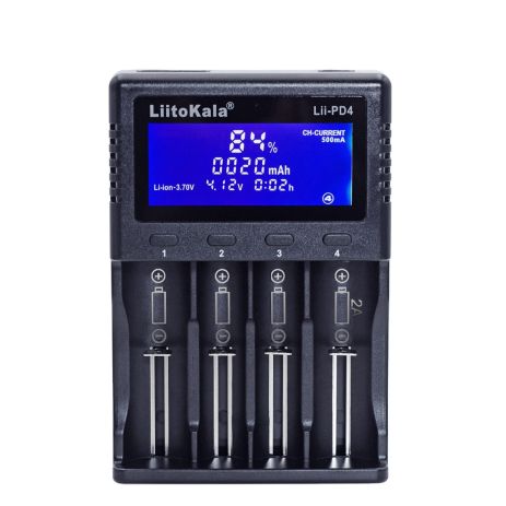 Универсальное зарядное устройство с тестером LiitoKala Lii-PD4 для аккумуляторов 18650/ АА/ ААА и других, 4 слота