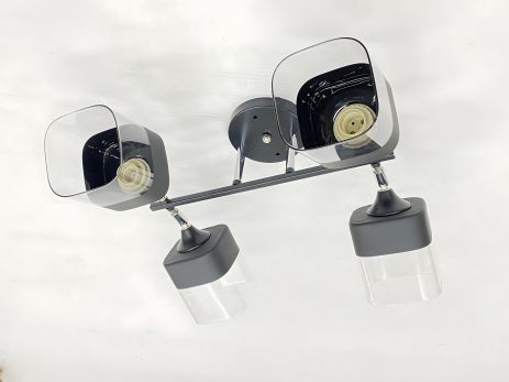 Стельова Люстра VALESO на 4 плафони 91134/4 (Чорний+Хром)