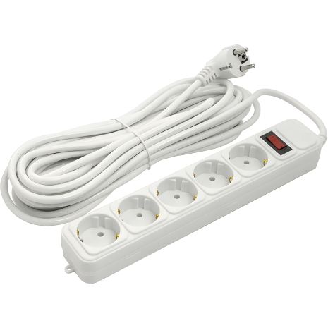 Мережевий фільтр PowerPlant, довжина 10 м, 3x1.5мм2, 10А, 5 розеток, євростандарт (JY-1056/10) Мережевий фільтр PowerPlant, довжина 10 м, 3x1.5мм2, 10А, 5 розеток, євростандарт (JY-1056/10)