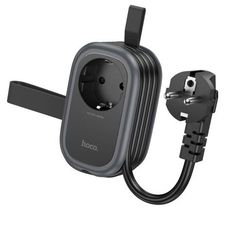 Мережевий зарядний пристрій подовжувач Hoco NS6, 2 USB, Type-C, 1 розетка, 1.1m, black Мережевий зарядний пристрій подовжувач Hoco NS6, 2 USB, Type-C, 1 розетка, 1.1m, black