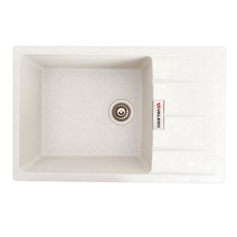 VALESO 7850 ROMA гранітна кухонна мийка (білий в крапку)