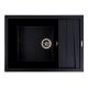 Гранітна матова кухонна мийка CASCADA VALESO 7050 чорний металік