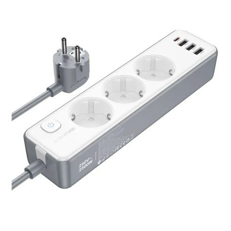 Сетевой Удлинитель Borofone BAC9 (PD20W/1C3A)(EU)(L=2M) Белый