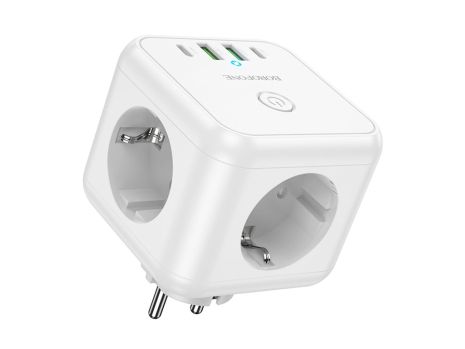 Сетевой Удлинитель Borofone BAC11 (PD40W/2C2A)(EU) Белый
