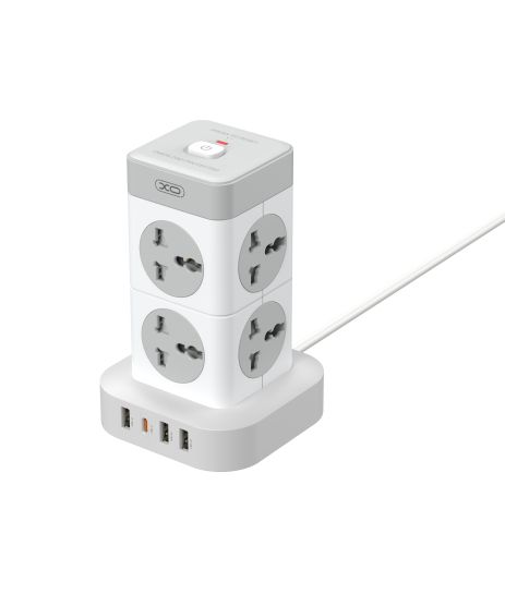 Мережевий подовжувач XO WL21 Tower Shaped, 8AC socket, 3USB-A, 1Type-C, 2m, Білий Мережевий подовжувач XO WL21 Tower Shaped, 8AC socket, 3USB-A, 1Type-C, 2m, Білий