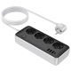 Подовжувач HOCO AC21 Sunlight, 4-bit desktop socket, 3M, 3USB, 1Type-C, 17W, 3.4A, black